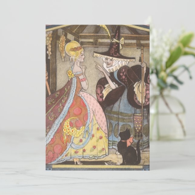 Invitación Cenicienta y Madrina lechera, cuento de hadas vend (Anverso de pie)