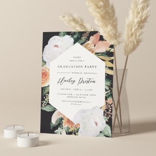 Invitación Ceniza Partido de Graduación Floral del Desierto