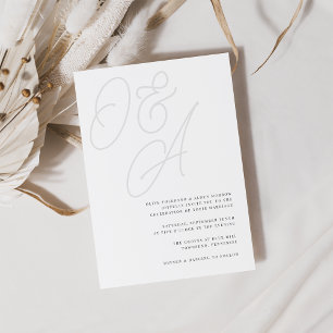 Invitación Ceniza   Script Watermark Monogram Boda