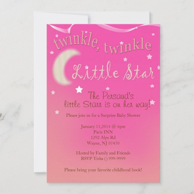 Invitación Centelleo, centelleo, poca estrella (Anverso)