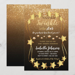 Invitación Centelleo del centelleo poca estrella - Baby