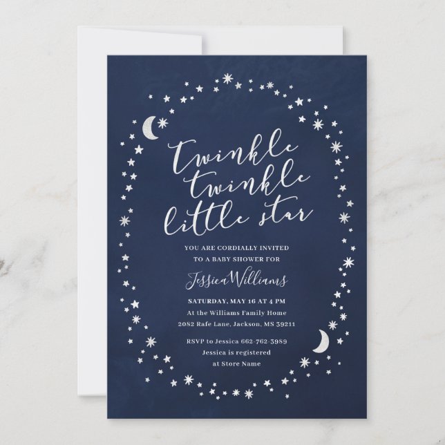 Invitación Centelleo del centelleo poca estrella Baby Shower (Anverso)