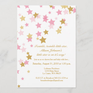 Invitación Centelleo del centelleo poco rosa de la estrella y