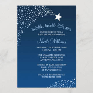 Invitación Centelleo poca estrella fugaz Baby Shower