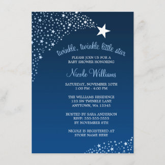 Invitación Centelleo poca estrella fugaz Baby Shower