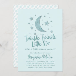 Invitación Centelleo poca menta Baby Shower de las estrellas