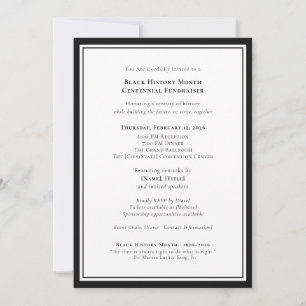 Invitación Centenario de la Gala Formal del Mes de la Histori