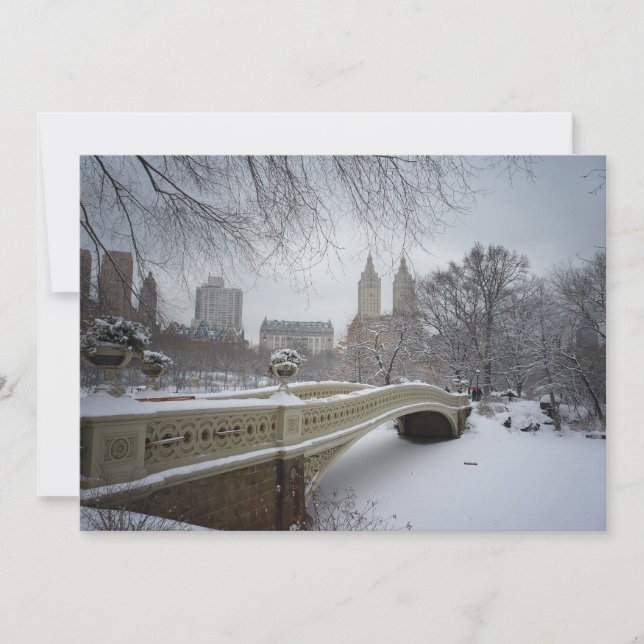 Invitación Central Park Bow Bridge - Boda de invierno en Nuev (Anverso)