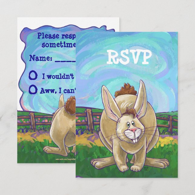 Invitación Centro de Fiesta de Conejo (Anverso / Reverso)