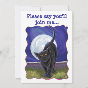 Invitación Centro de Fiesta de gato negro