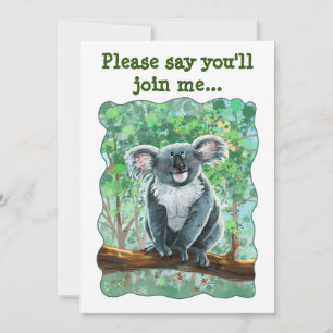 Invitación Centro de Fiesta de Oso de Koala