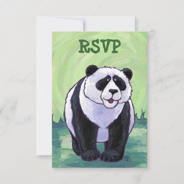 Invitación Centro de Fiesta de Oso Panda (Anverso)