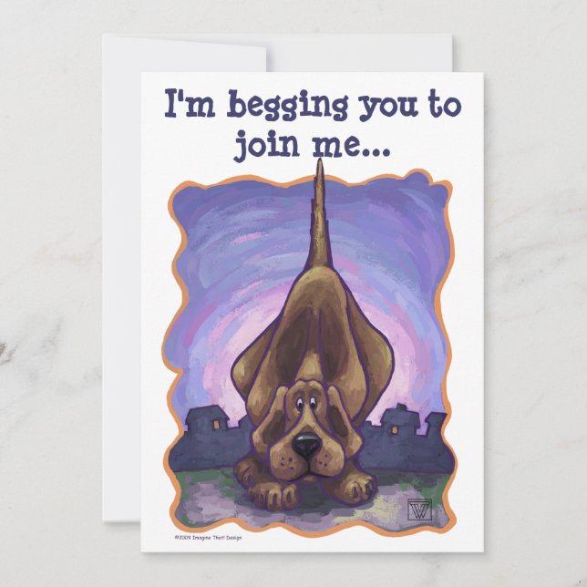 Invitación Centro de Fiesta de perro de Hound (Anverso)