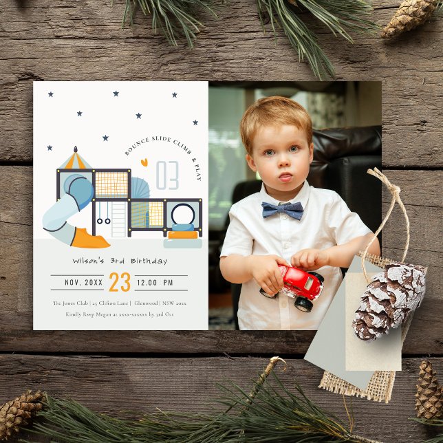 Invitación Centro de juego suave Jungle Gym Kids Foto Cumplea (Subido por el creador)