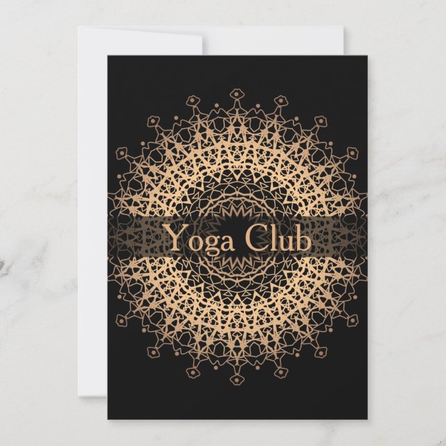 Invitación Centro de yoga, yoga, deportes, mandala, Mandala (Anverso)
