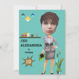 Invitación CEO BusinessWOMAN Photo Sensational FUN Cumpleaños