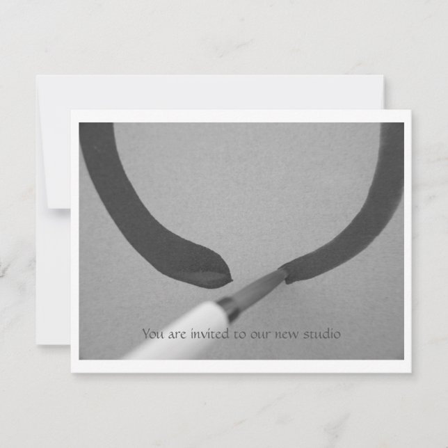 Invitación Cepillo de caligrafía de Zen Enso (Anverso)