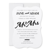 Cepillo Sr. y Sra. Typography Wedding Invitation