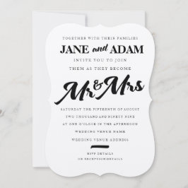 Invitación Cepillo Sr. y Sra. Typography Wedding Invitation