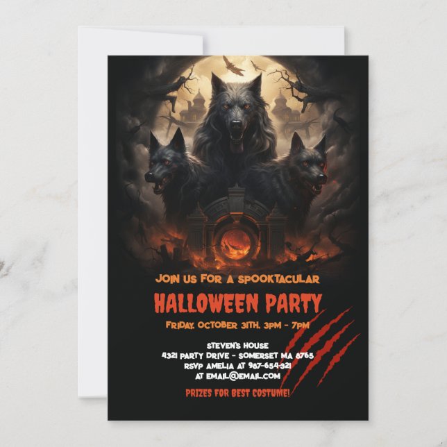 Invitación Cerberus: Legendario Halloween del Infierno (Anverso)