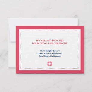 Invitación Cercado de recepción de boda con borde punteado de