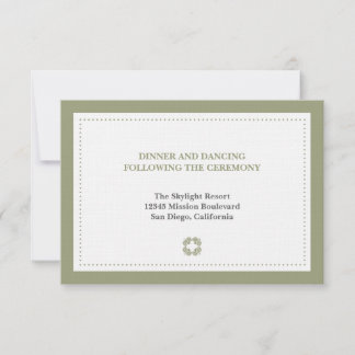 Invitación Cercado de recepción de boda con borde punteado ve