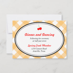Invitación Cercado rústico campestre de gingham naranja para 
