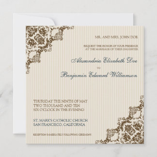 Invitación Cercanías de la boda marrón de los rincones de la 