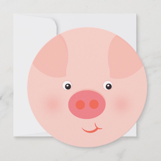 Invitación Cerdito de corral (Anverso)