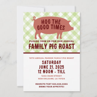 Invitación Cerdo Asado de Buena Temporada