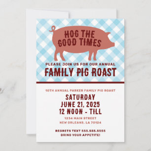 Invitación Cerdo Asado Disfruta los Buenos Momentos