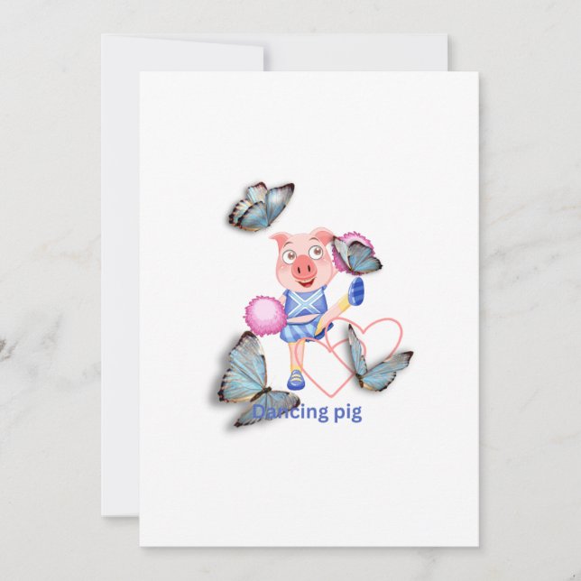 Invitación Cerdo bailarín (Anverso)