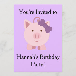 Invitación Cerdo Chica