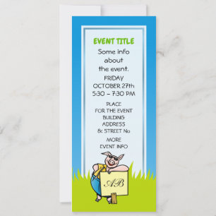 Invitación Cerdo con Rótulo