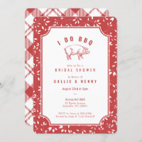 Cerdo de caña roja I DO BBQ Bridal Shower Invitaci