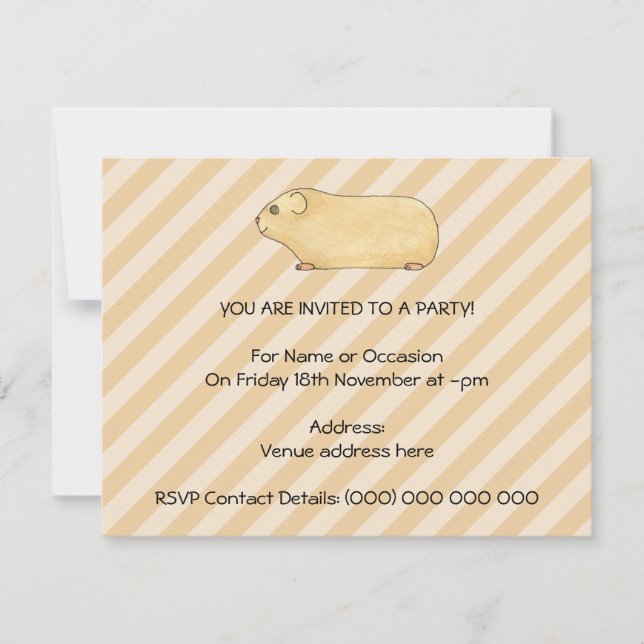 Invitación Cerdo de Guinea. (Anverso)