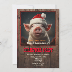 Invitación Cerdo navidad