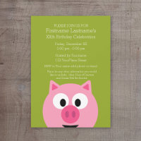 Cerdo Personalizado de granja - verde rosa y lima