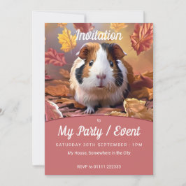 Invitación Cerdo y otoño de Guinea deja Fiesta/evento