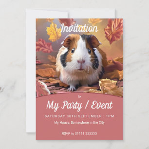 Invitación Cerdo y otoño de Guinea deja Fiesta/evento