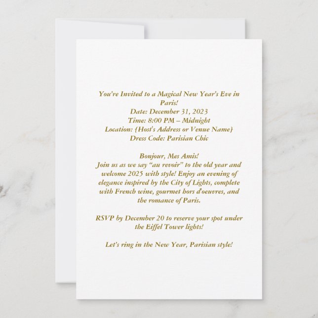 Invitación Cerdos franceses celebran la cosecha de Año Nuevo (Reverso)