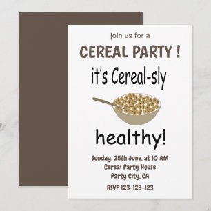 Invitación Cereal Es Cereal-Mente Fiesta de Cereal Saludable