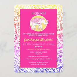 Invitación Ceremonia Annaprashana de un bebé indio