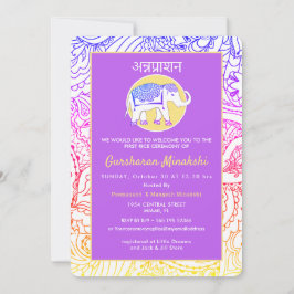 Invitación Ceremonia Annaprashana de un bebé indio