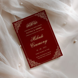 Invitación Ceremonia Barroca de Henna Mehndi de Marco de Oro