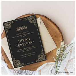 Invitación Ceremonia Black Nikah Boda musulmana islámica