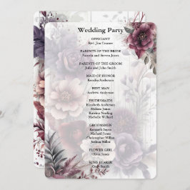 Invitación Ceremonia Boda elegante morado, rosa y marrón