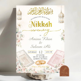 Invitación Ceremonia Boho Beige Floral Ameen