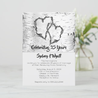 Invitación Ceremonia de aniversario de matrimonio Rustic Birc