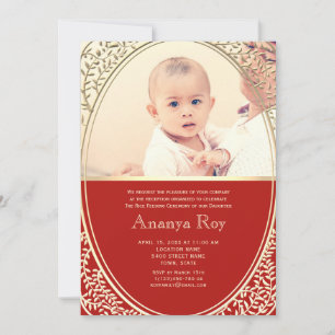 Invitación Ceremonia de Annaprashan Primera Arroz Foto